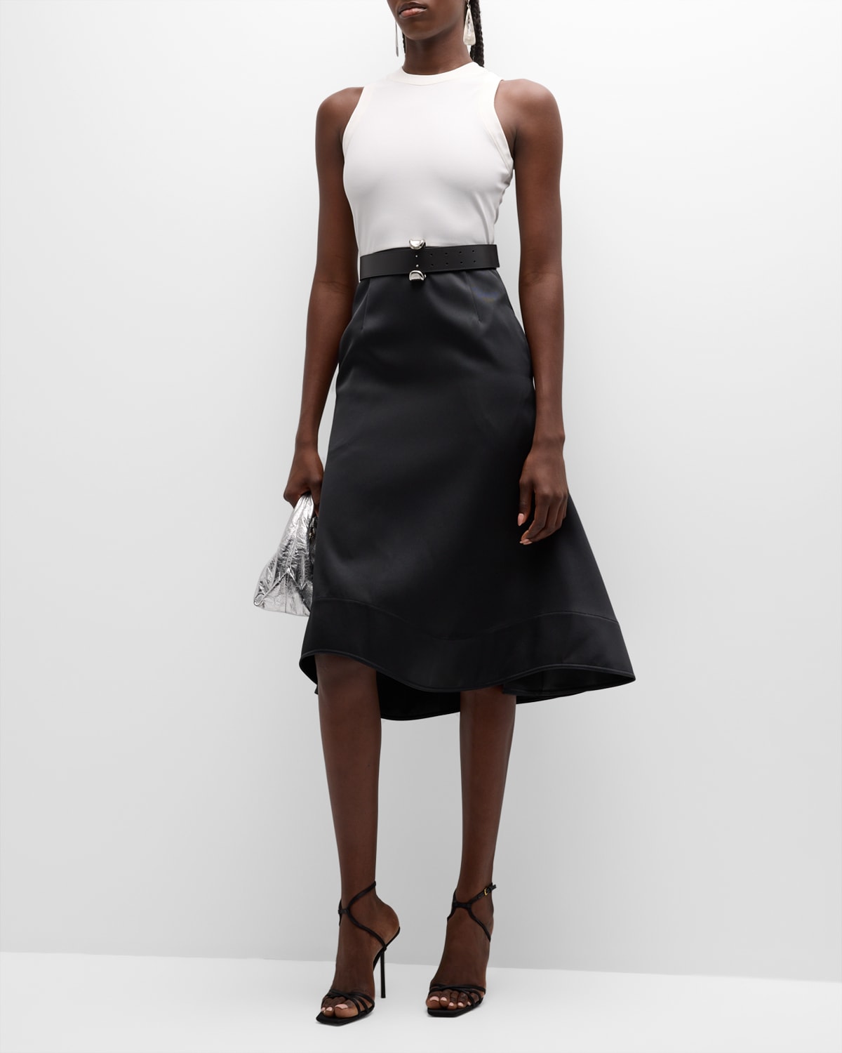 RECTO Colorblock High-Low Midi Dress