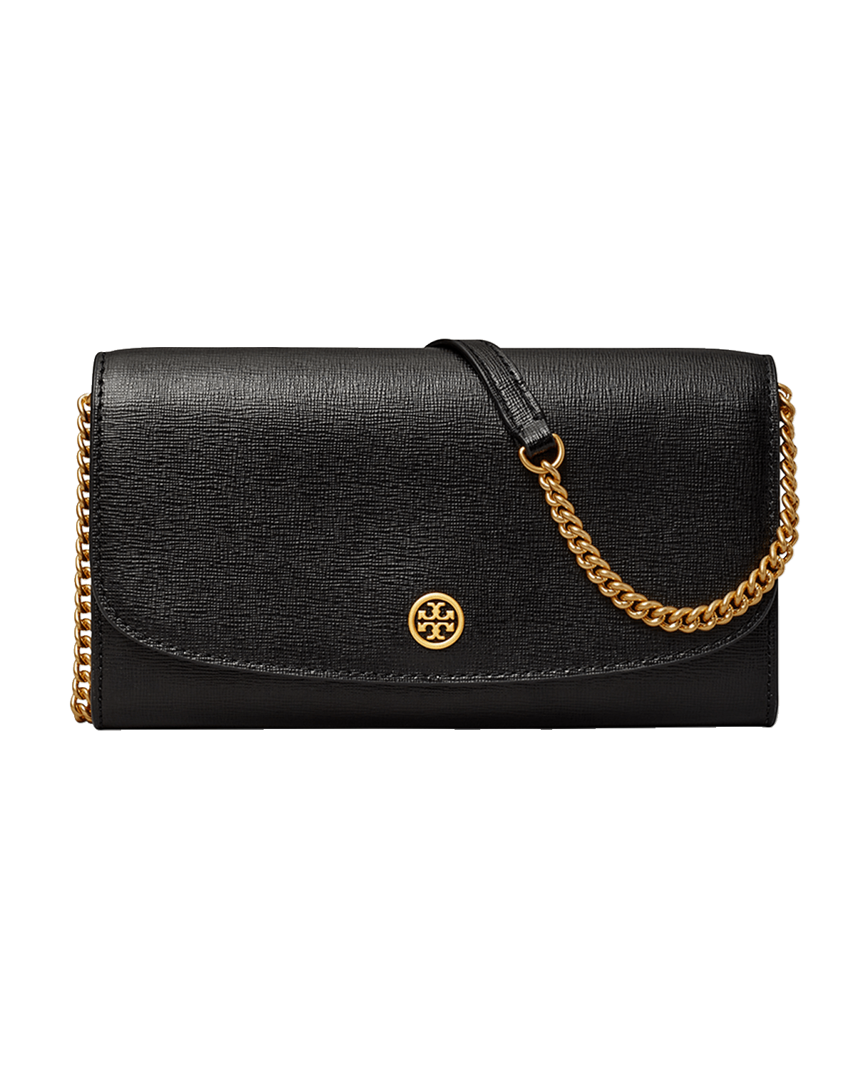 Tory Burch Robinson Flap Leather Wallet with Chain Strap
