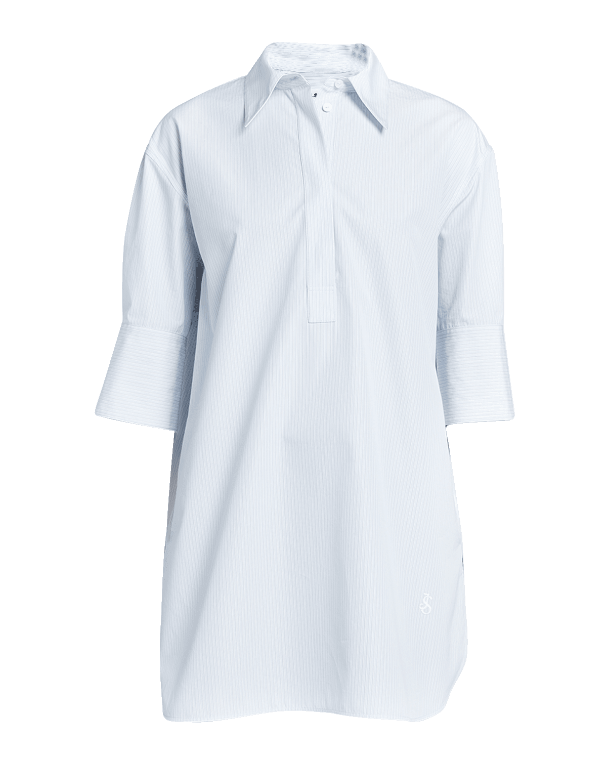 Jil Sander Friday Striped Collared Tunic Shirt