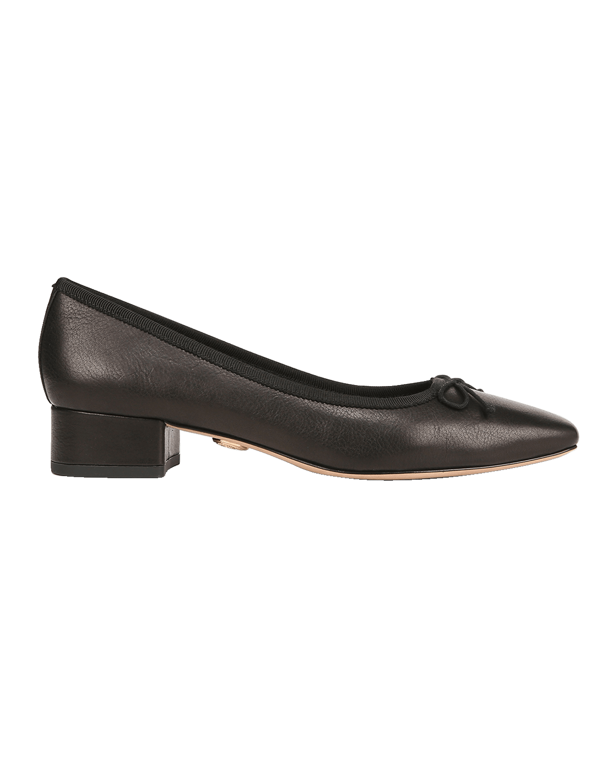 Veronica Beard Cecelia Leather Block-Heel Ballerina Pumps