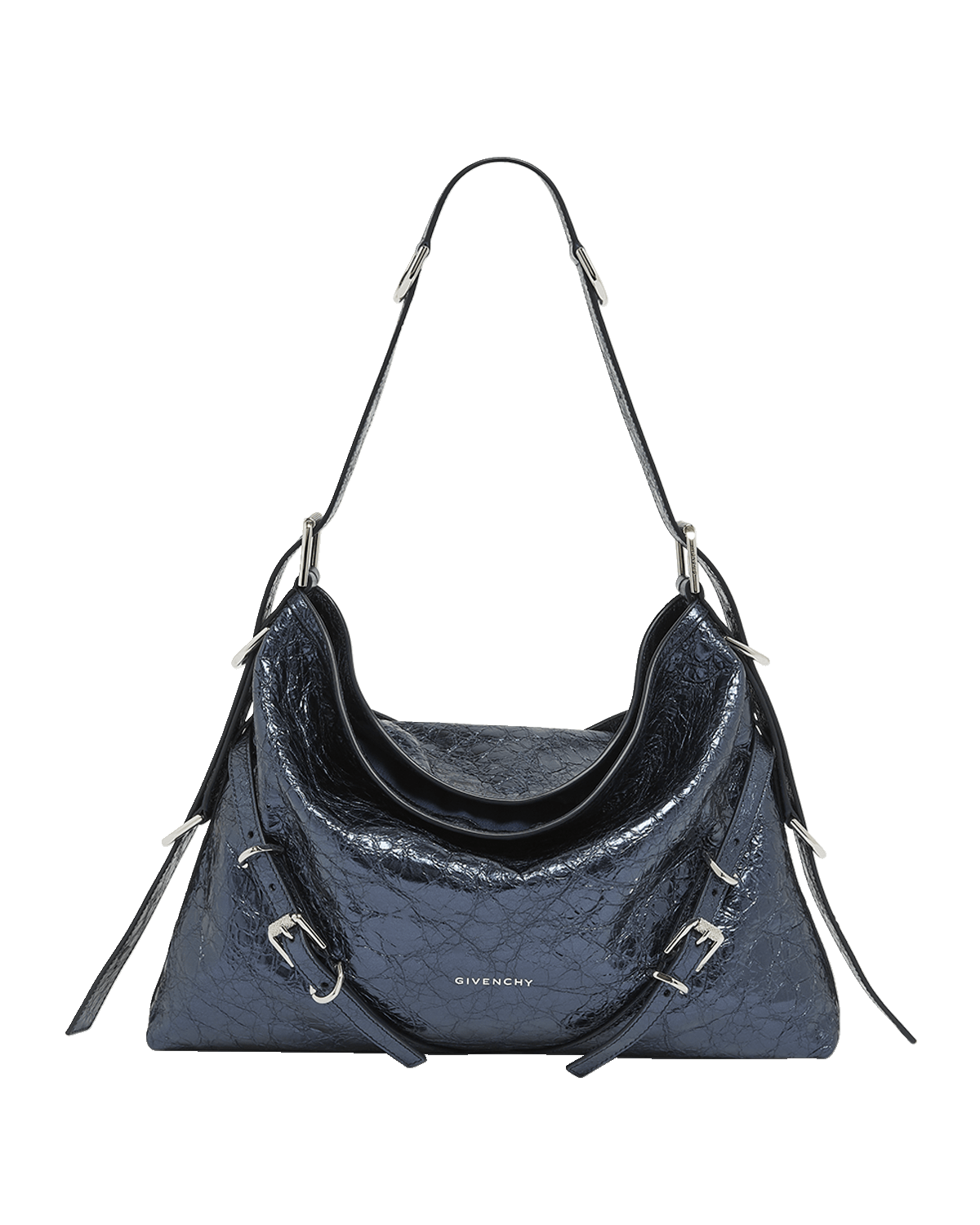 Givenchy Voyou Medium Shoulder Bag in Metallic Leather