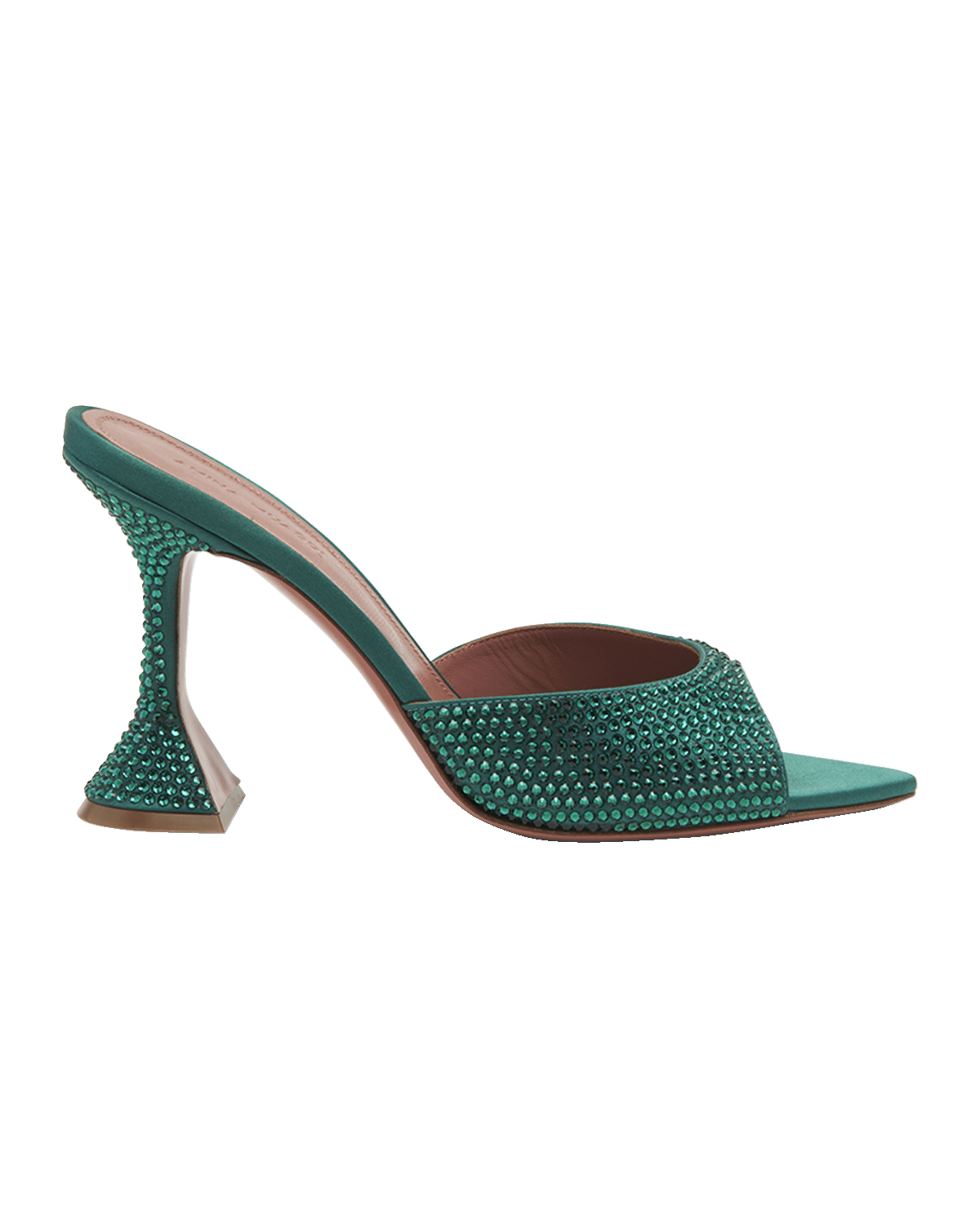 Amina Muaddi Rosie Denim Crystal Bow Halter Pumps | Neiman Marcus