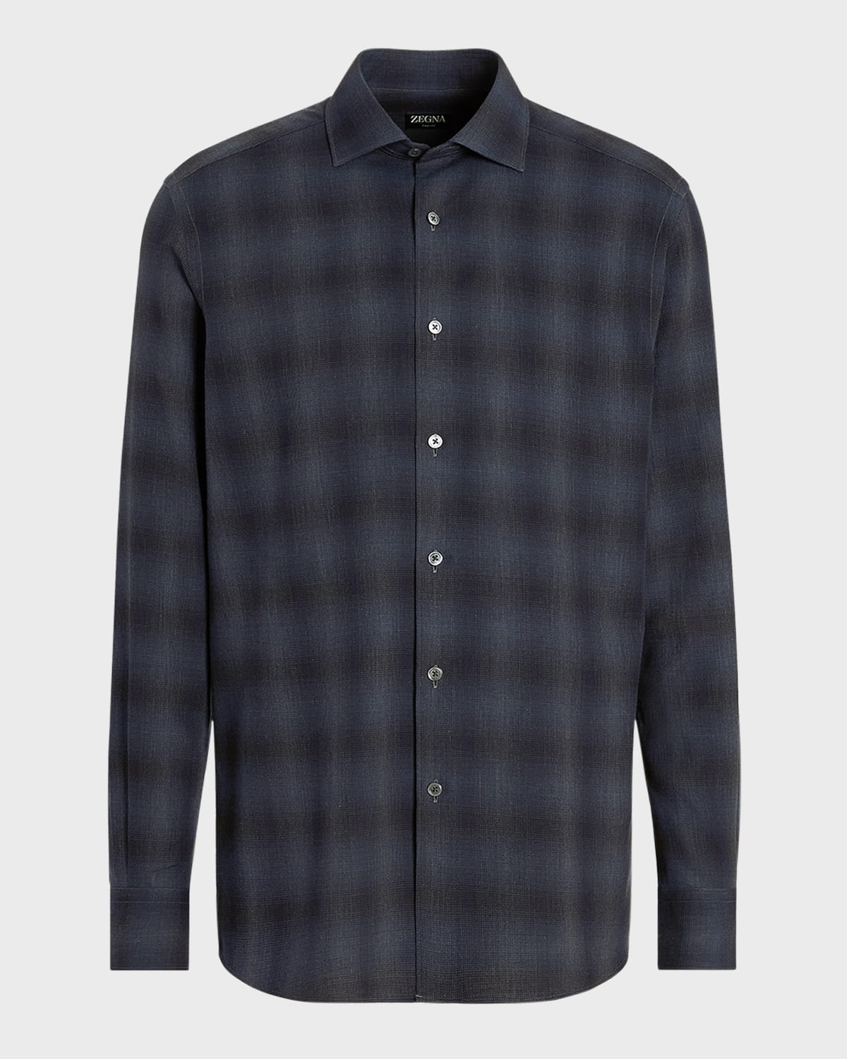 ZEGNA Men's Plaid Sport Shirt