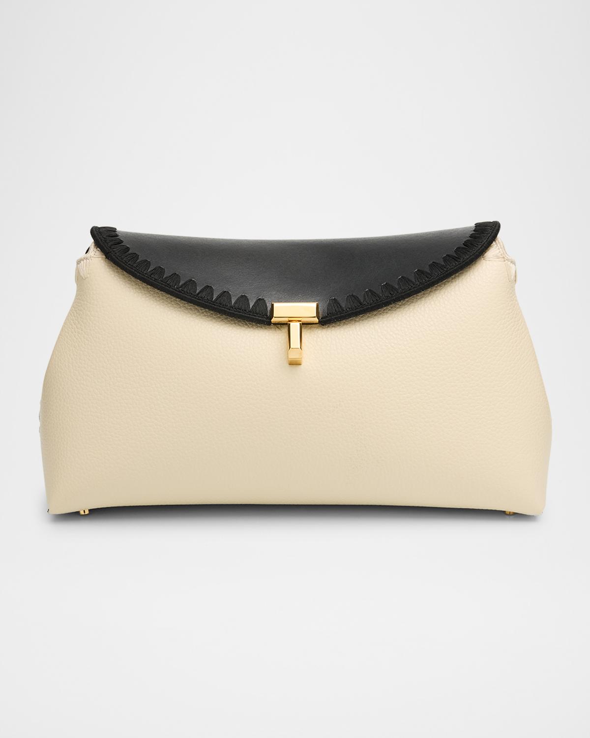 T-Lock Clutch Bag in Pebble Grain Leather