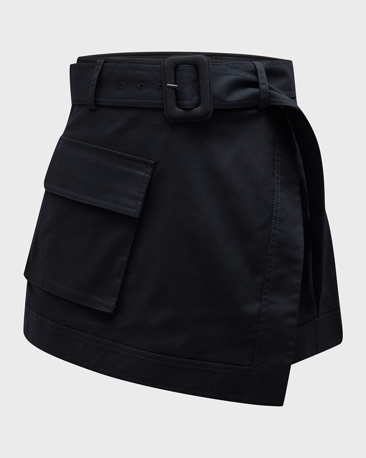 SIMKHAI Lizette Belted Stretch Cotton Utility Skorts