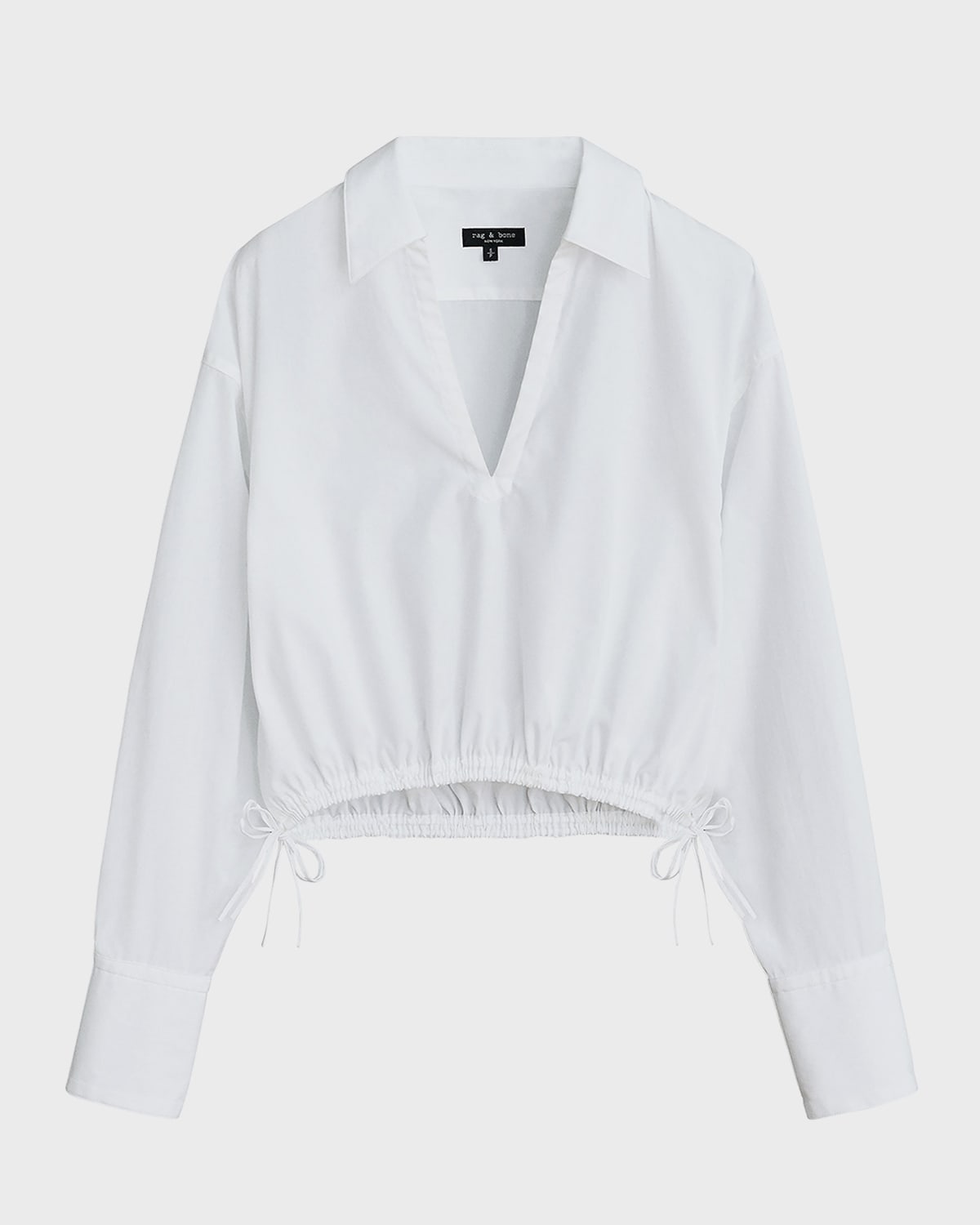 Rag & Bone Fiona V-Neck Cinch-Tie Top