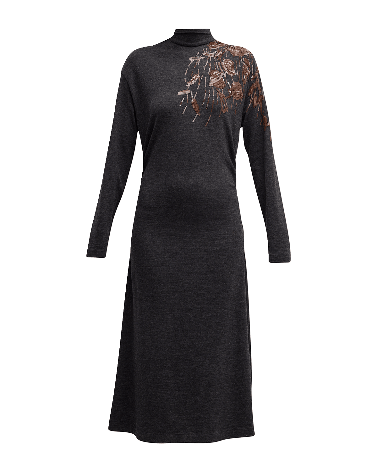 Gabriela Hearst Hannah Long Puff-Sleeve Wool Maxi Dress | Neiman Marcus