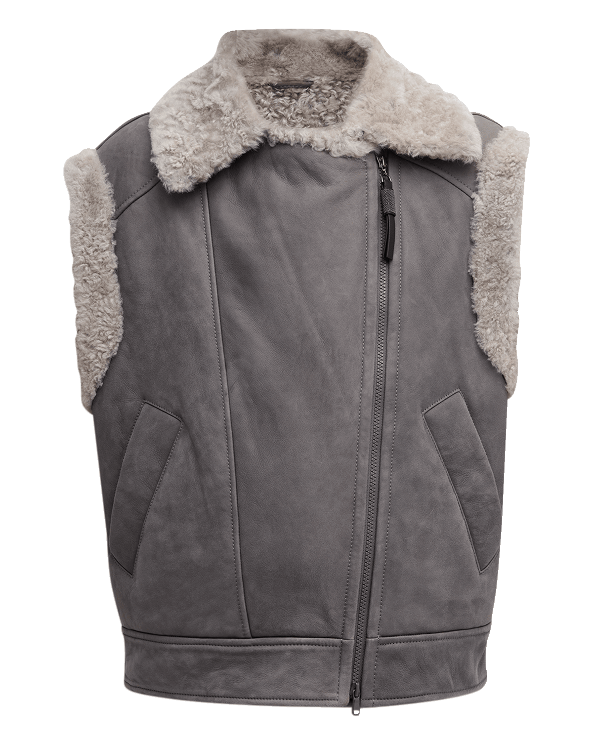 THE ROW Anasta Zip-Front Leather Jacket, Black | Neiman Marcus
