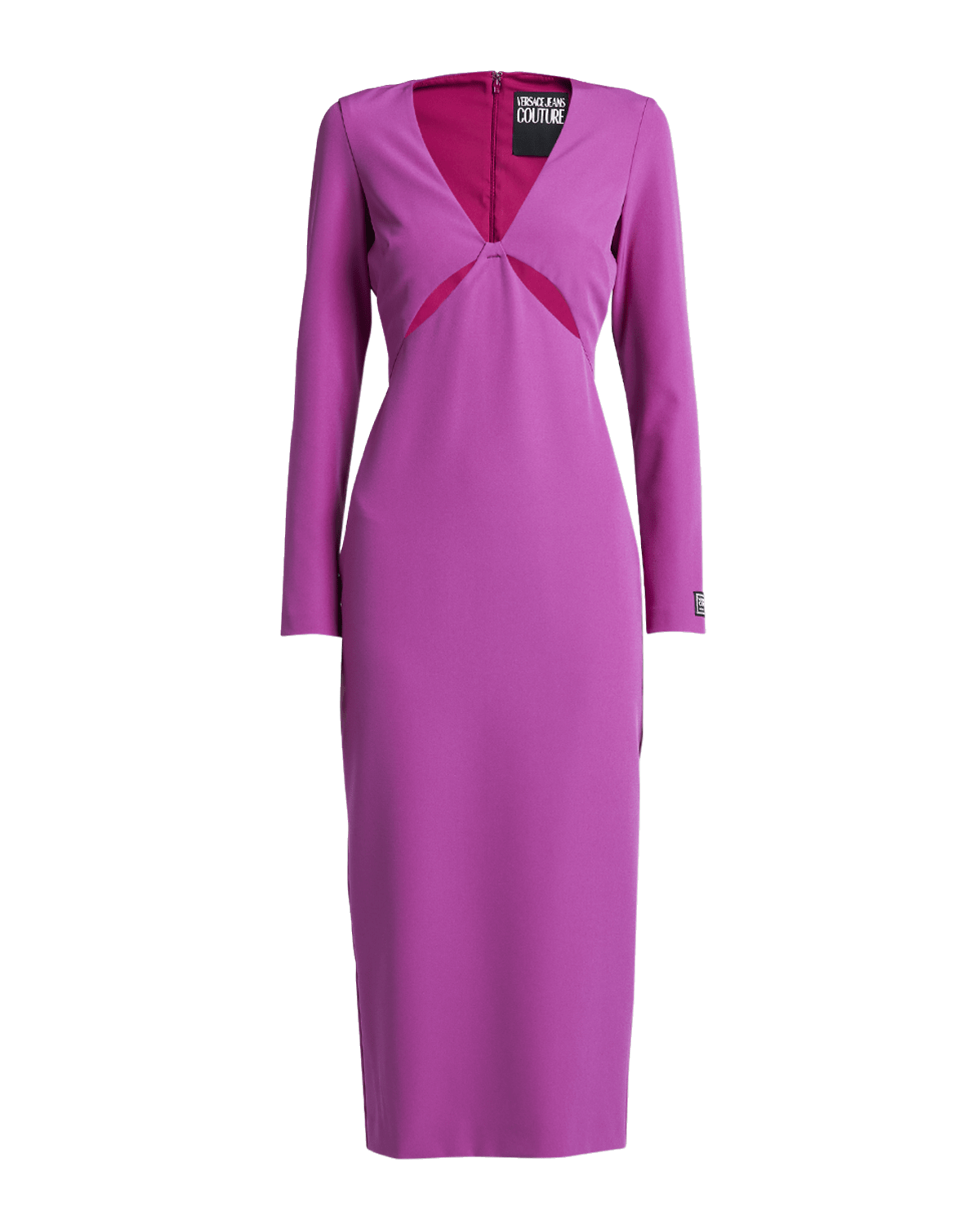 Cinq a Sept Brenna Knot-Tie Gathered Crepe Midi Dress | Neiman Marcus