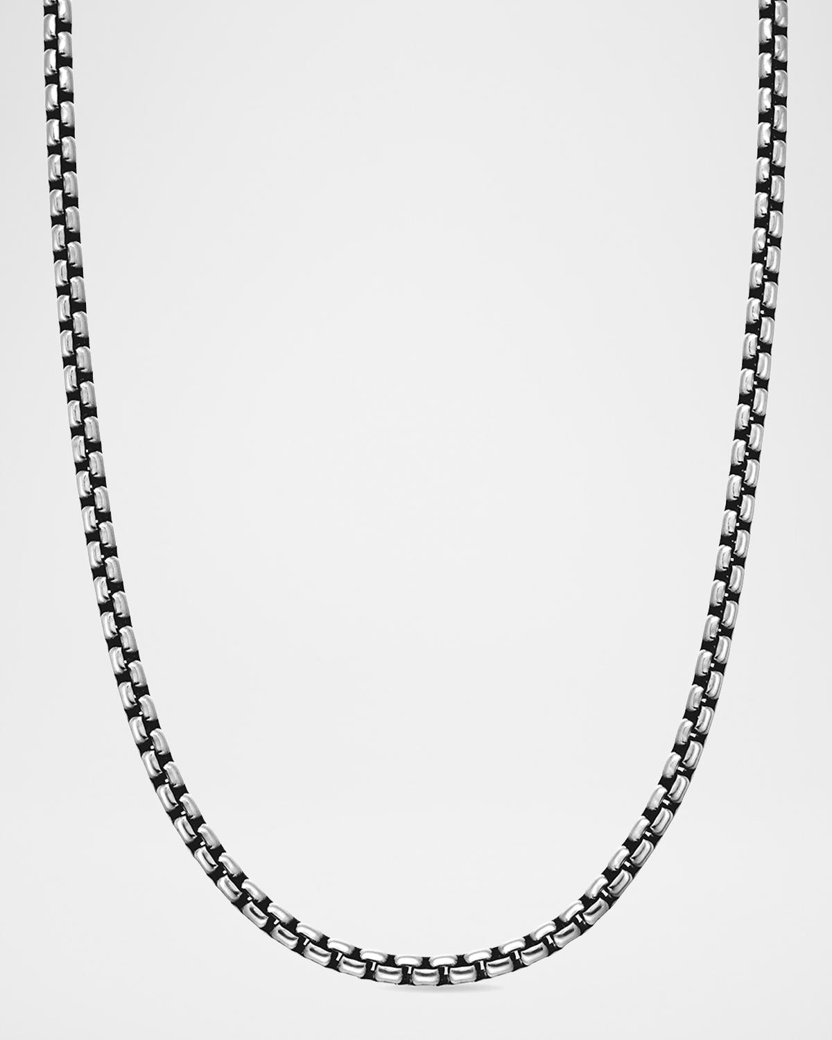 Men & apos;s Box Chain Necklace in Silver/3.6mm
