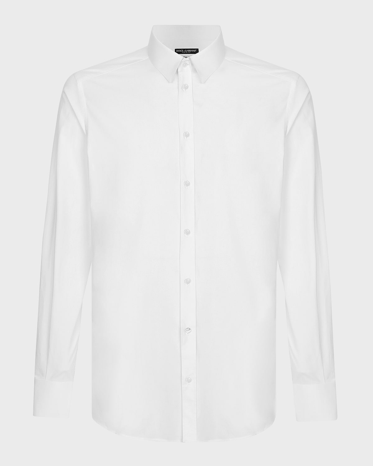 Dolce&Gabbana Men's Solid Stretch Cotton Dress Shirt