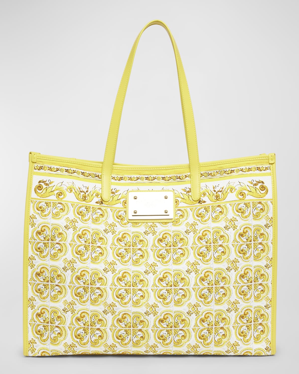 Dolce&Gabbana Majolica-Print Canvas Tote Bag