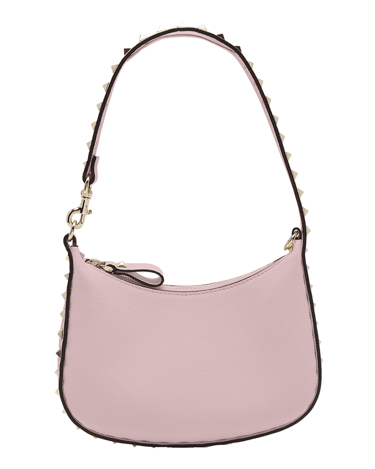Valentino Garavani Rockstud Grain Leather Hobo Bag