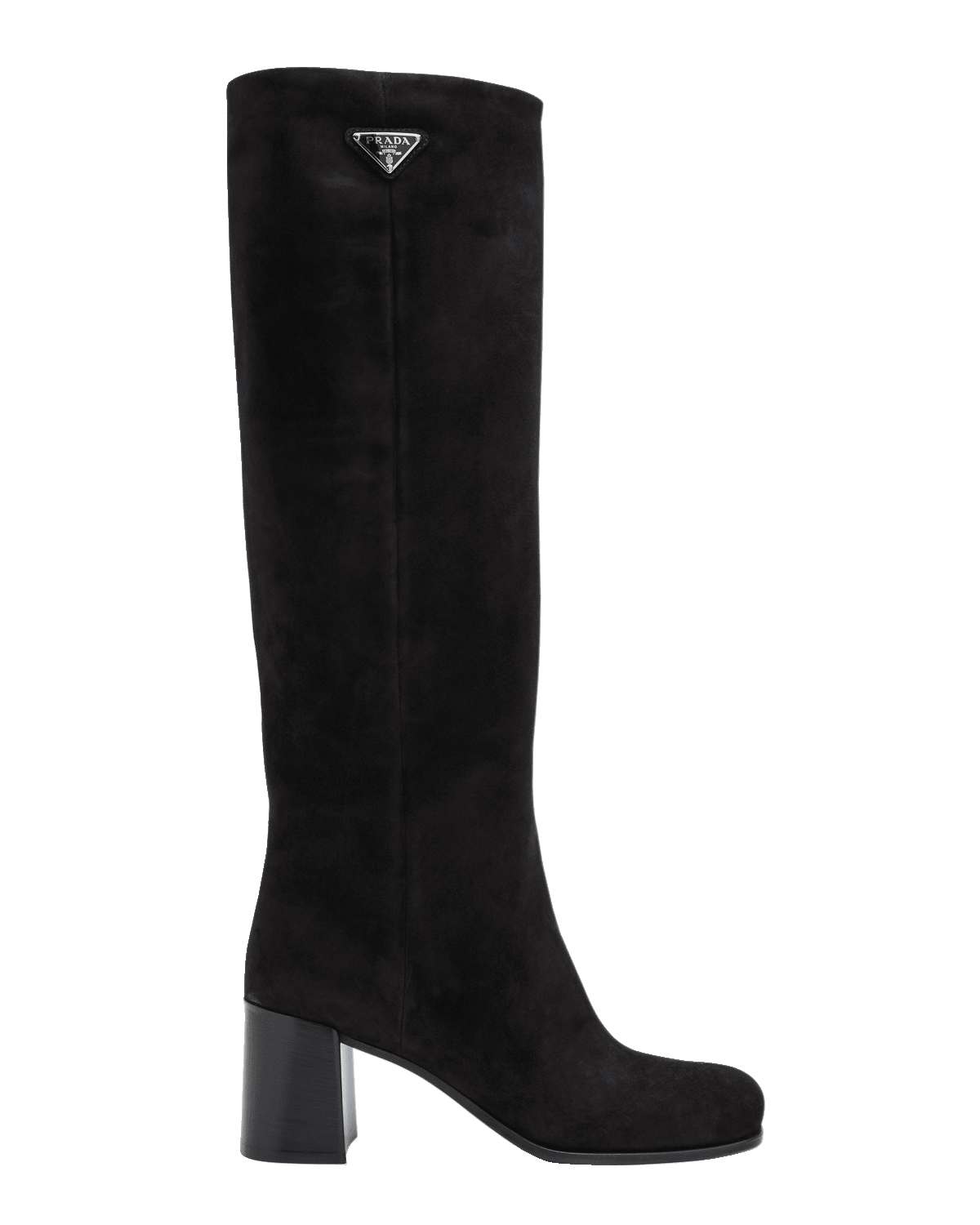 Prada Suede Block-Heel Knee Boots