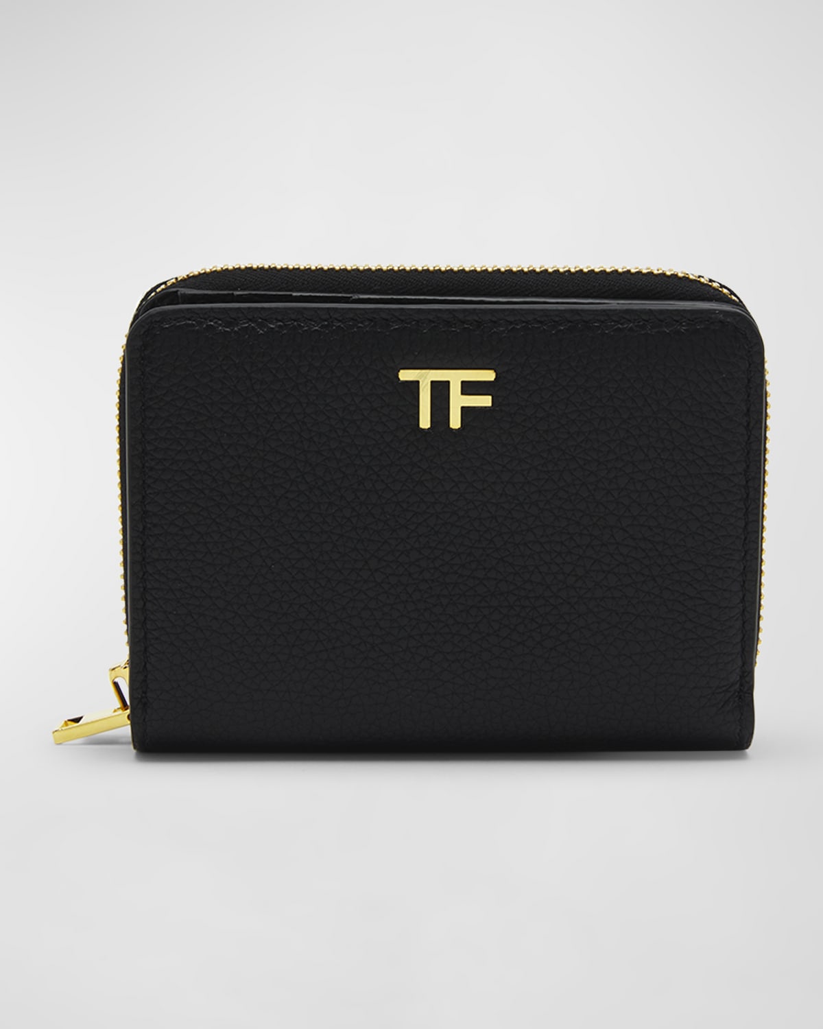 TOM FORD TF Compact Zipped Wallet in Grained Leather