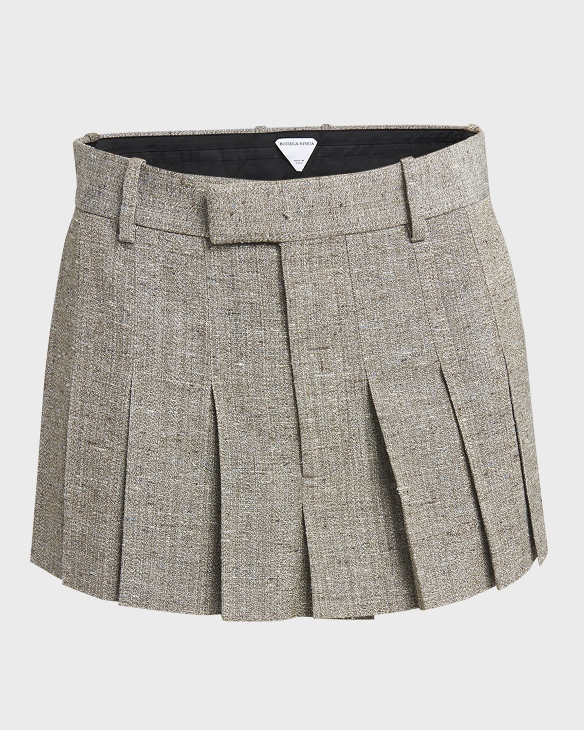 Bottega Veneta Knotted Melange Pleated Mini Skirt