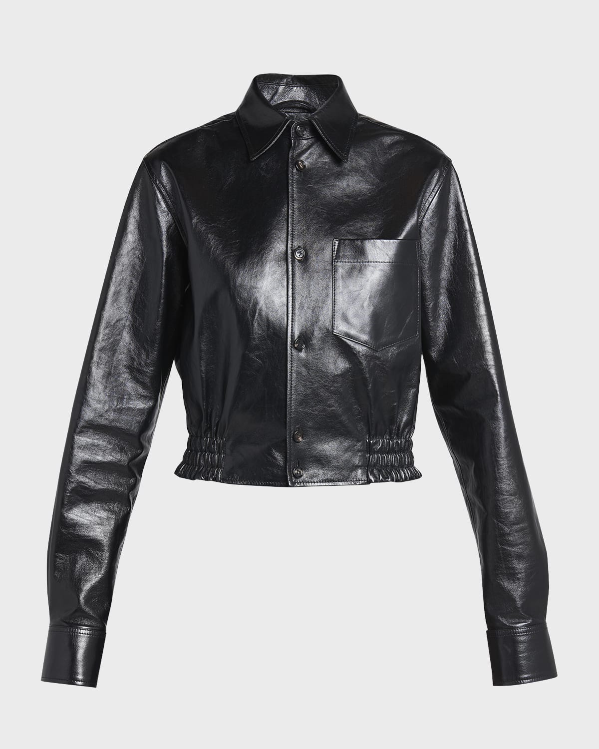 Bottega Veneta Smooth Nappa Leather Short Jacket