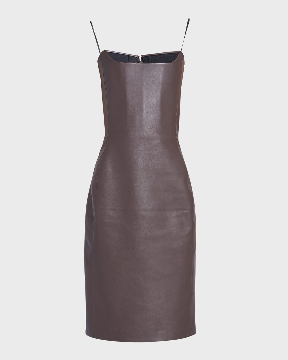 Bottega Veneta Cashmere-Blend Leather Strapless Midi Dress