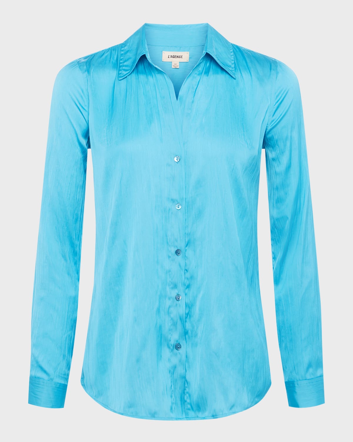 L'Agence Nina Crinkled Satin Blouse