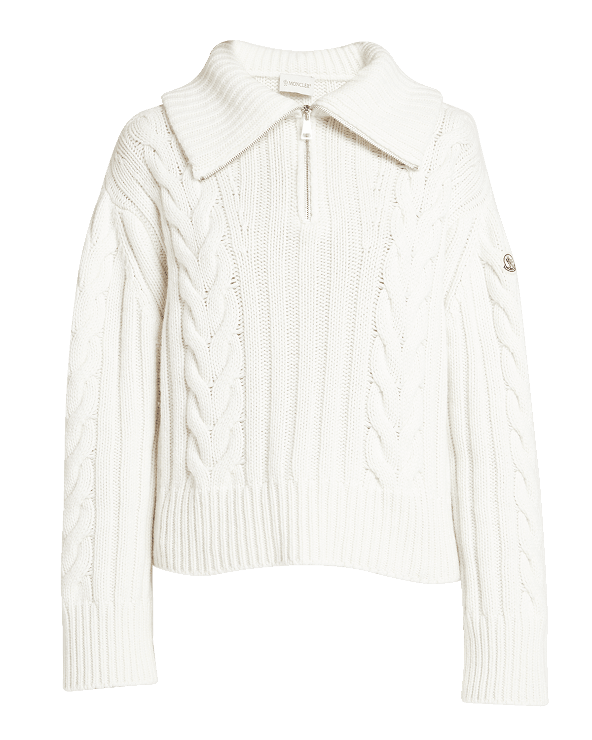 Moncler Cashmere Cable-Knit Quarter-Zip Sweater