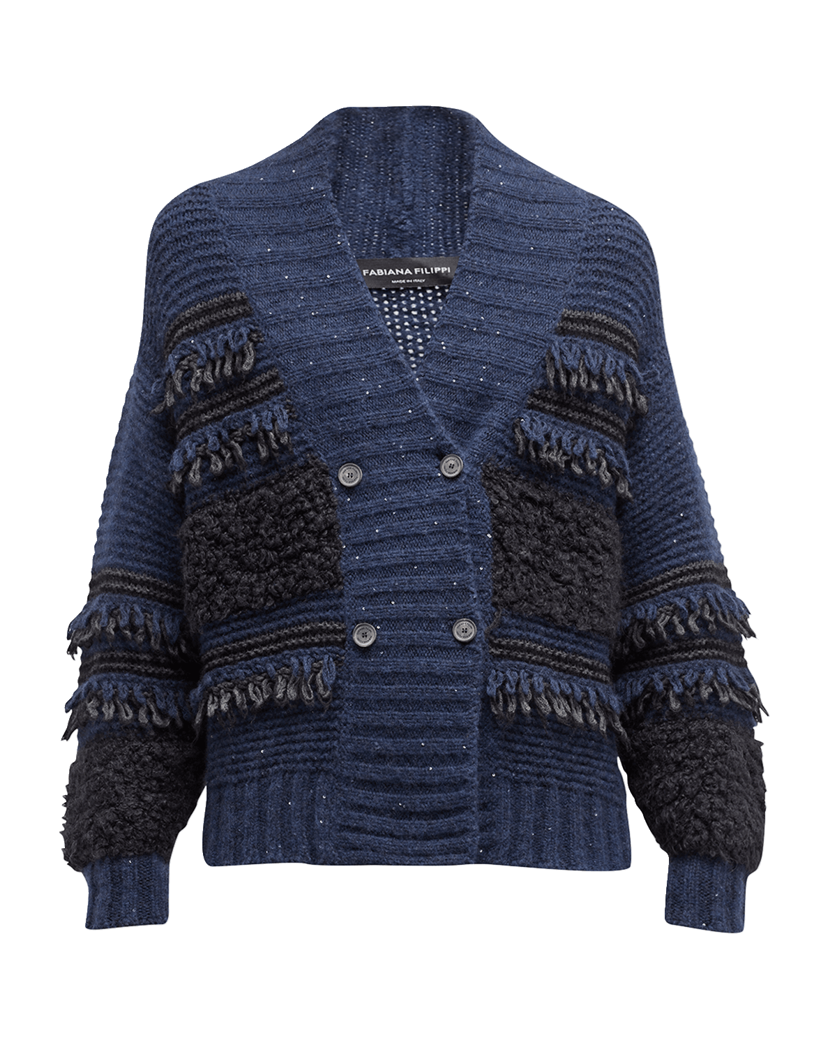 Fabiana Filippi Short Jacket In Wool Blend Knit With Kimono Sleeve