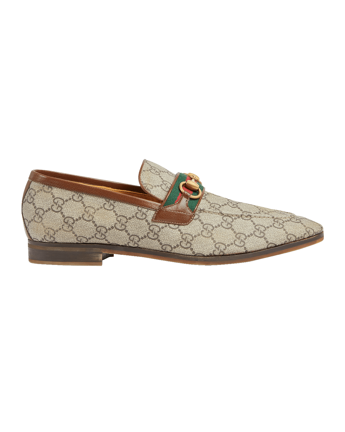 Gucci Men's Paride GG Supreme Canvas Web Bit Loafers