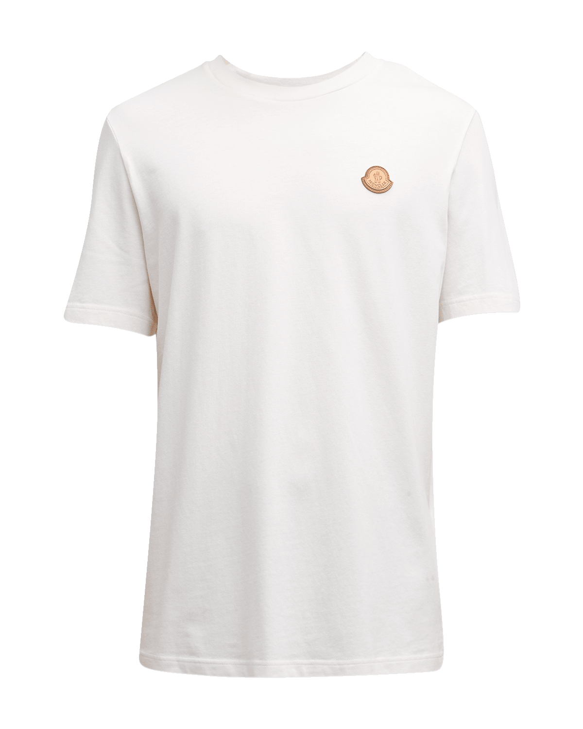 Moncler Men's T-Shirt with Leather Logo Patch