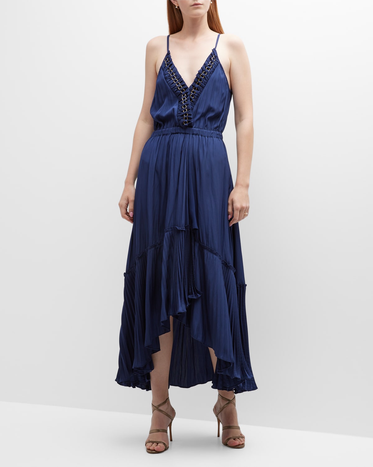Ramy Brook Tori Chainlink High-Low Dress