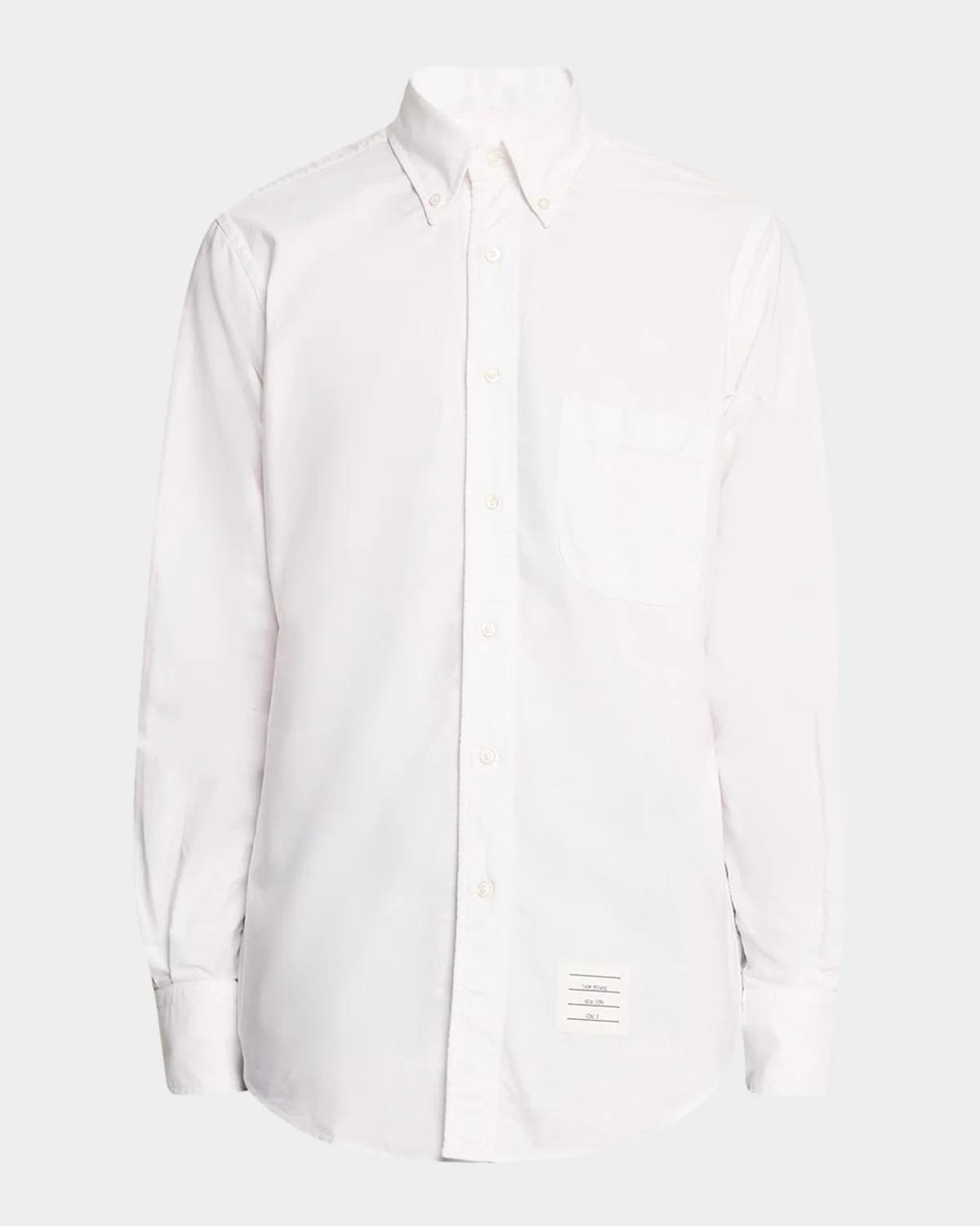 Thom Browne Men's Oxford Grosgrain-Placket Dress Shirt
