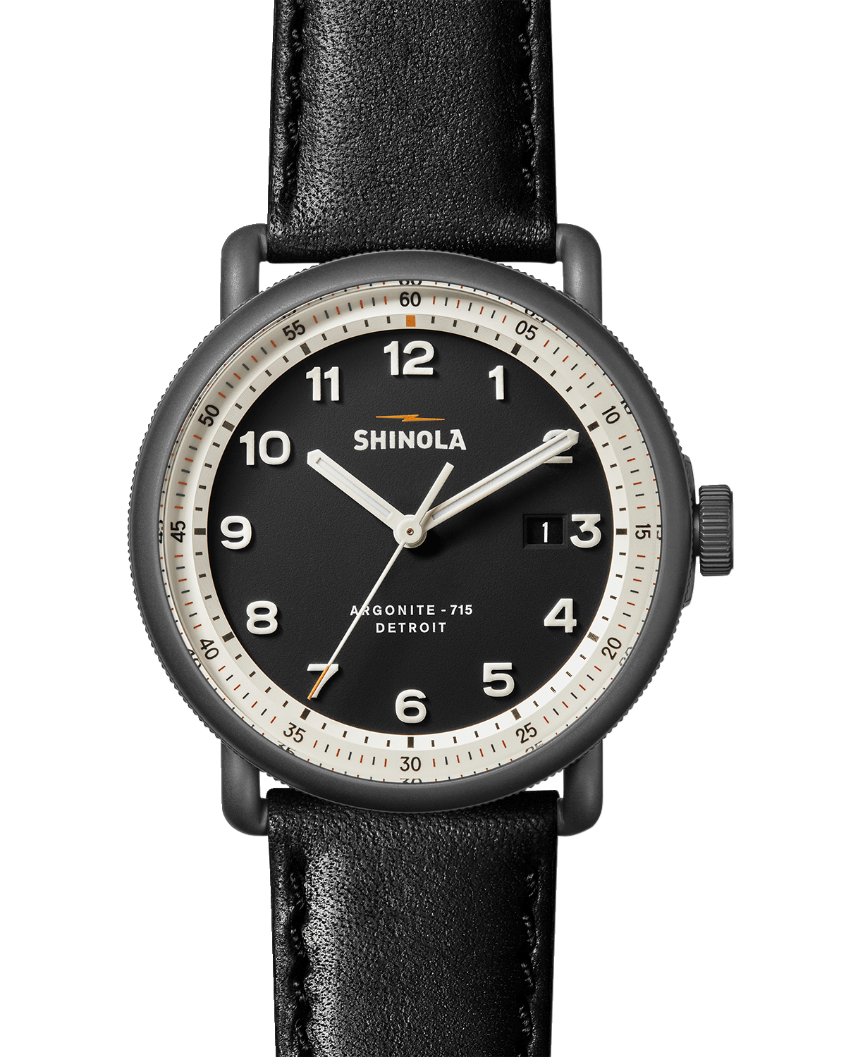 Shinola Men's Canfield Model C Leather Strap Watch, 43mm
