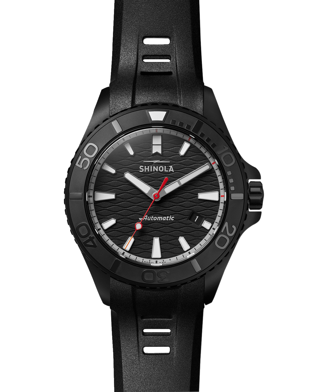 Shinola Men's Monster Automatic Rubber-Strap Watch, 43mm