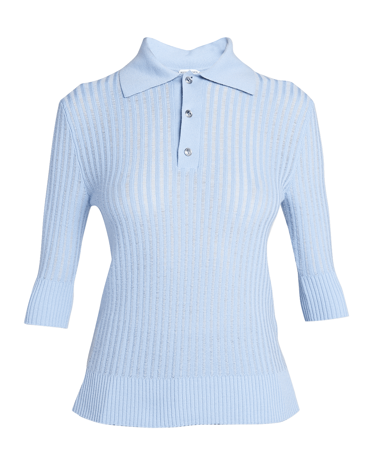 Bottega Veneta Ribbed Wool Polo Sweater