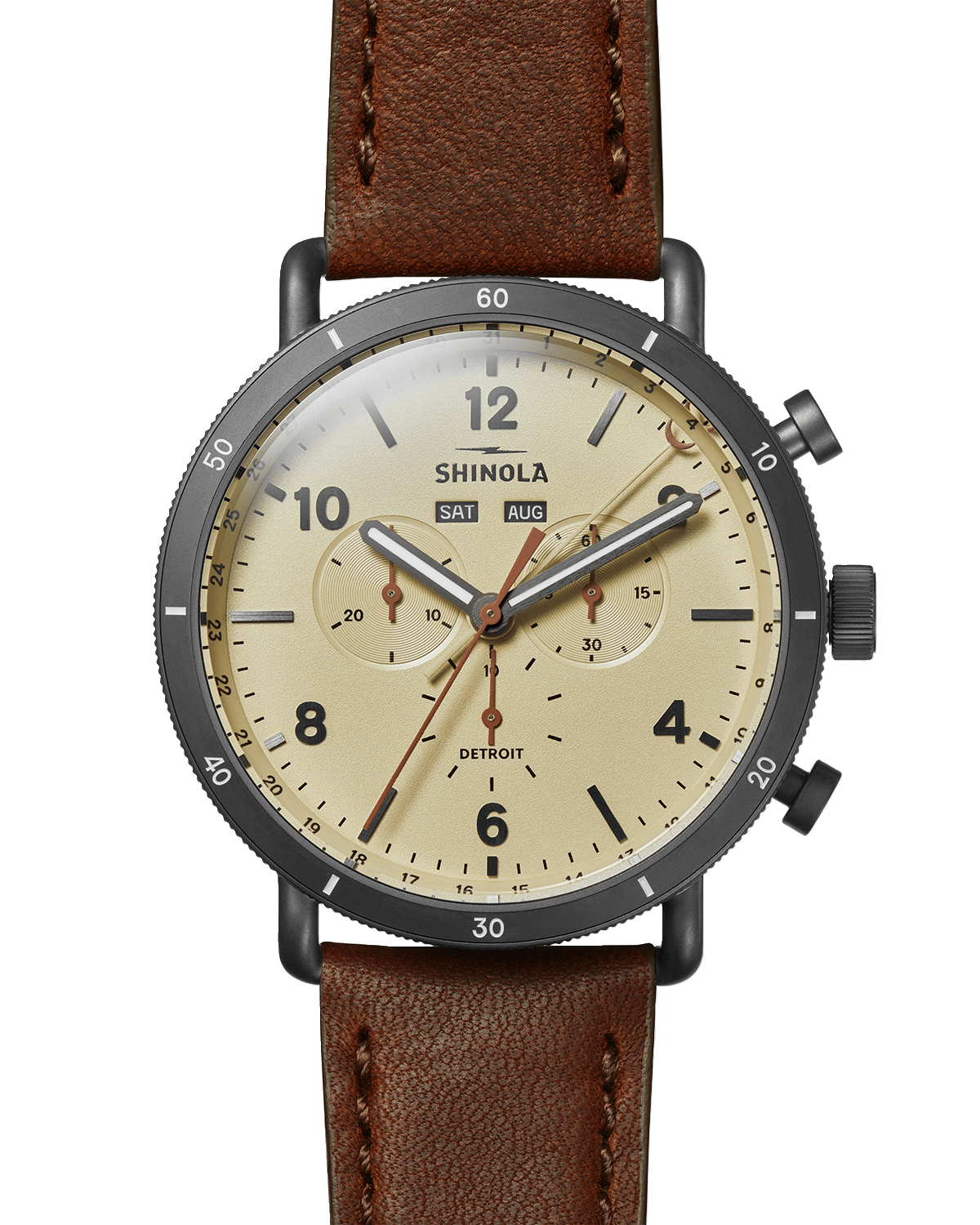 Shinola Men's Canfield Sport Leather Strap Watch, 45mm