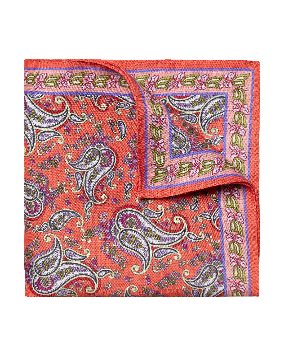Eton Men's Linen Paisley-Print Pocket Square