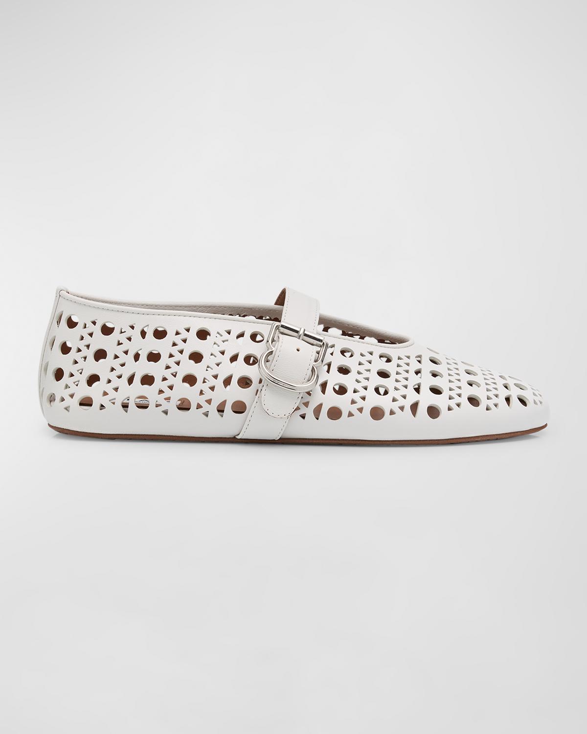 ALAÏA Vienne Cutout Mary Jane Ballerina Flats
