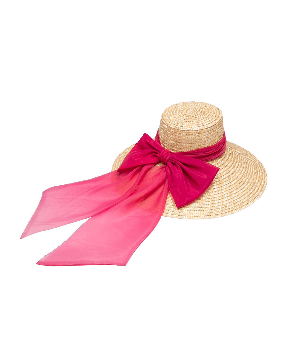 Eugenia Kim Mirabel Straw Wide-Brim Hat With Organza Bow