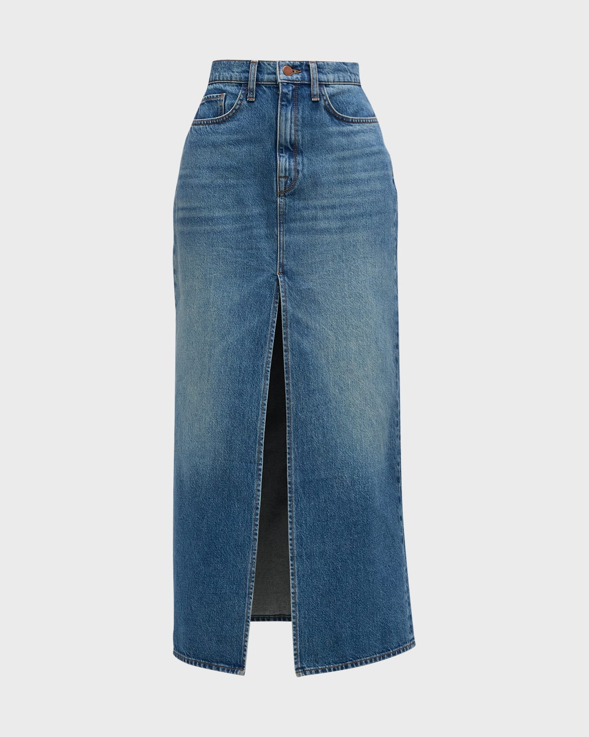 Triarchy Ms Westwood High-Rise Slit Denim Maxi Skirt