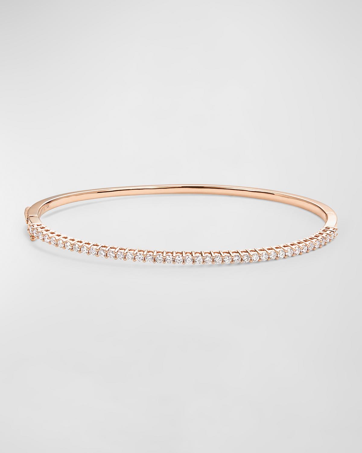 14K Yellow Gold Diamond Oval Bangle