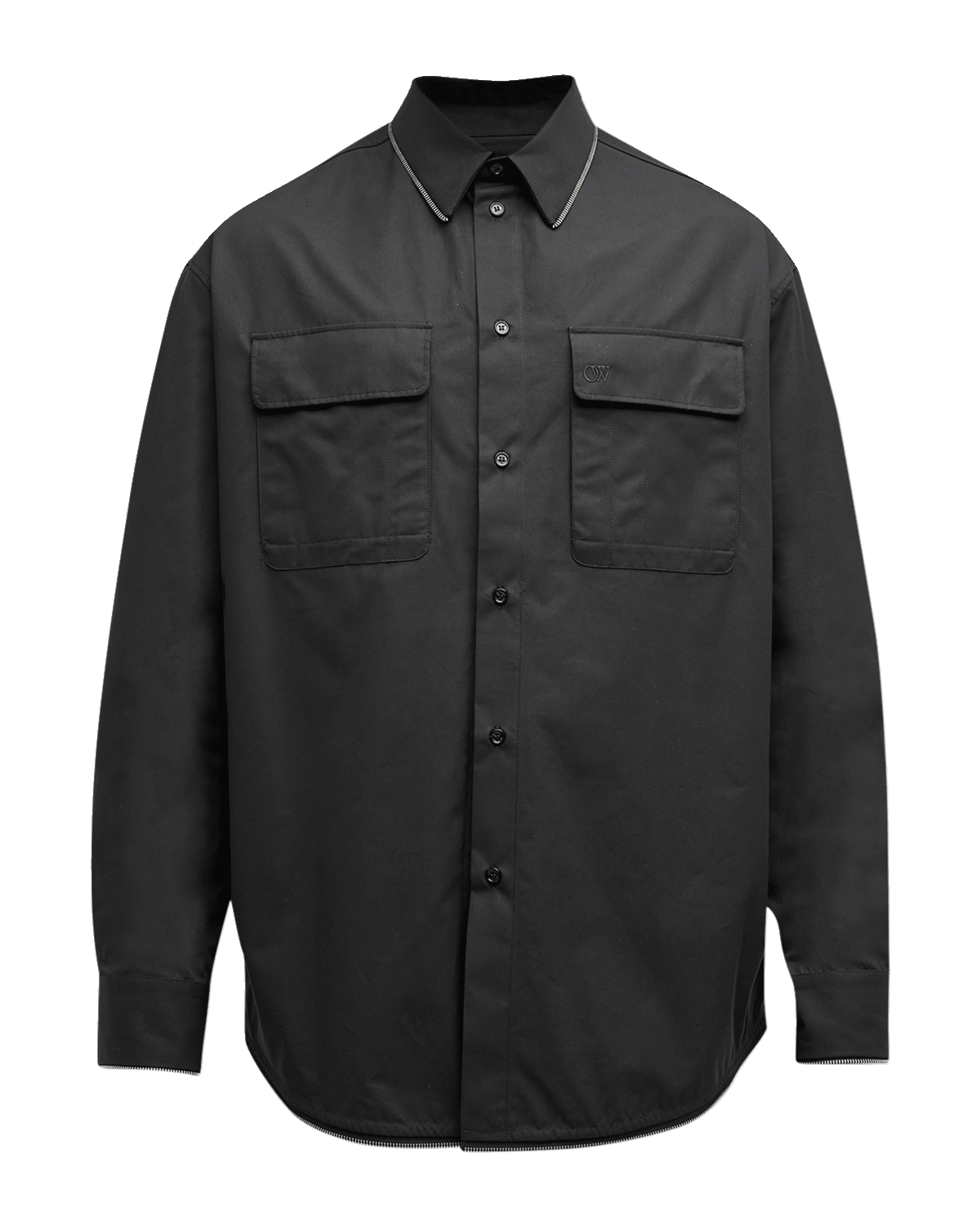 Off-White Men's Zip-Trim Military Shirt