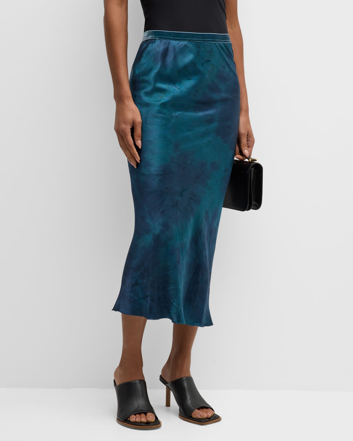 Mes Demoiselles Simeo Printed Silk Pencil Midi Skirt