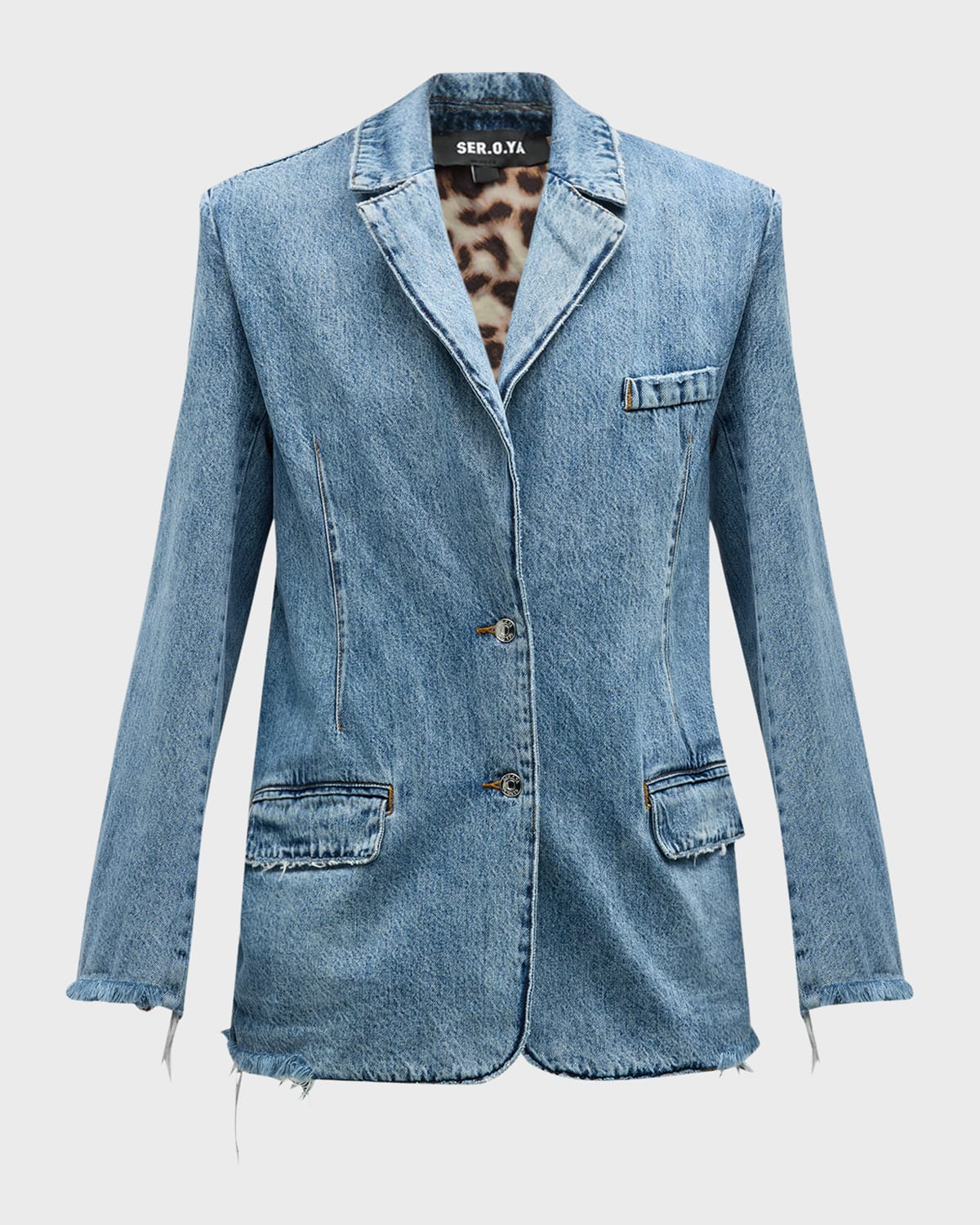 SER.O.YA Hollis Frayed Denim Blazer
