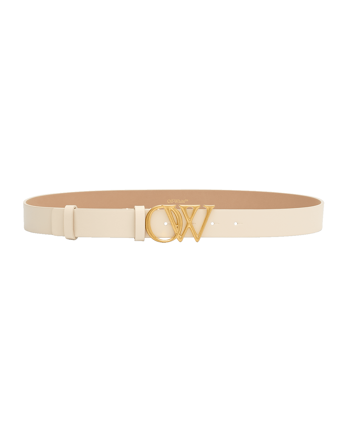 Off-White OW Initials Beige Leather Belt