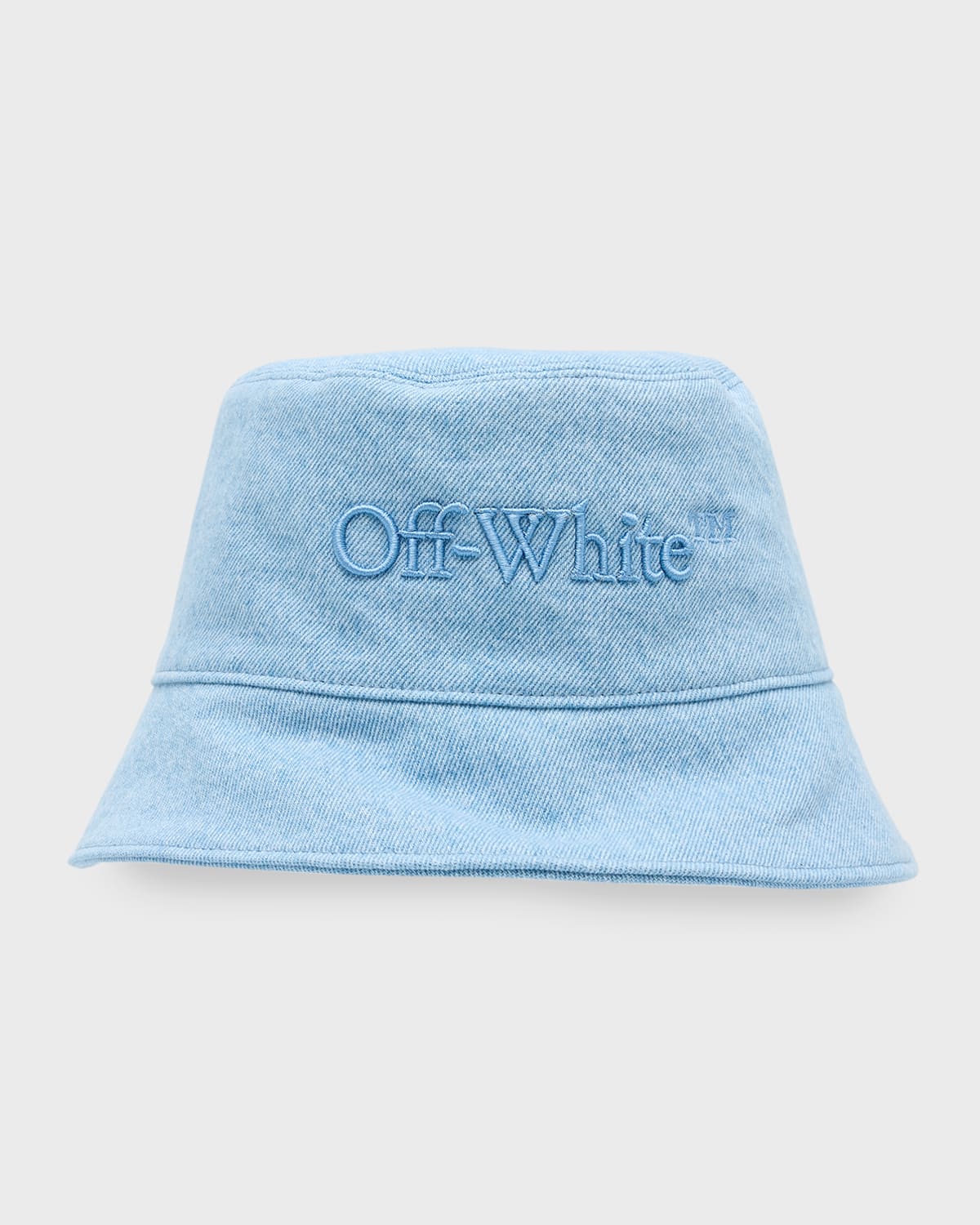 Off-White Bookish Logo Denim Bucket Hat