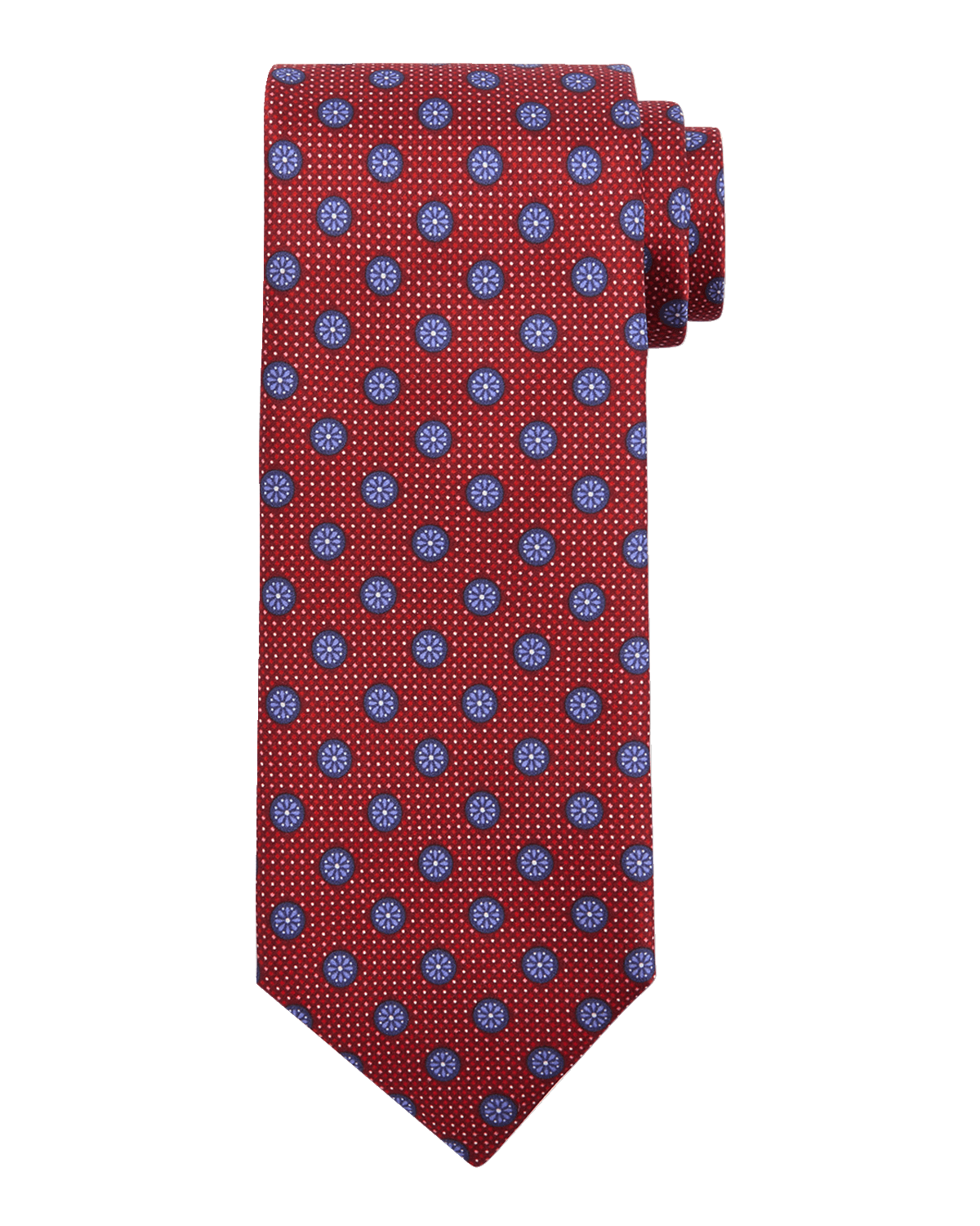 Canali Men's Circle-Print Silk Tie