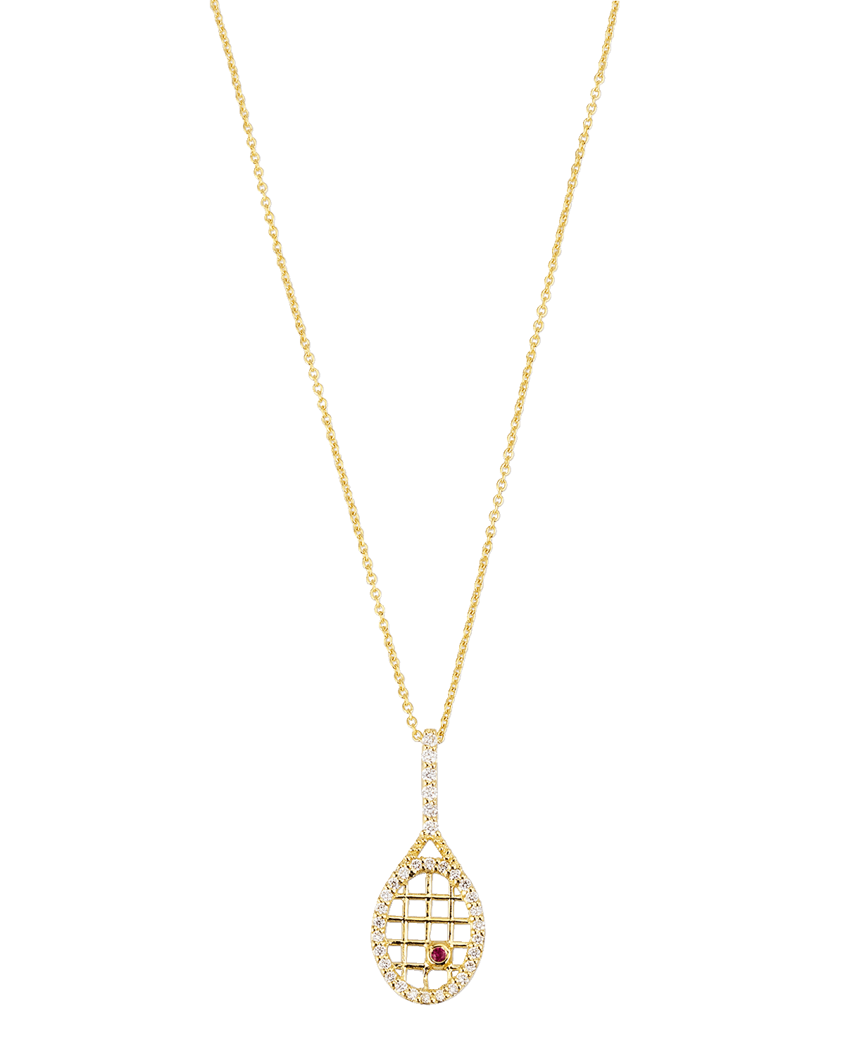 Roberto Coin 18K Yellow Gold Diamond Tennis Racquet Necklace