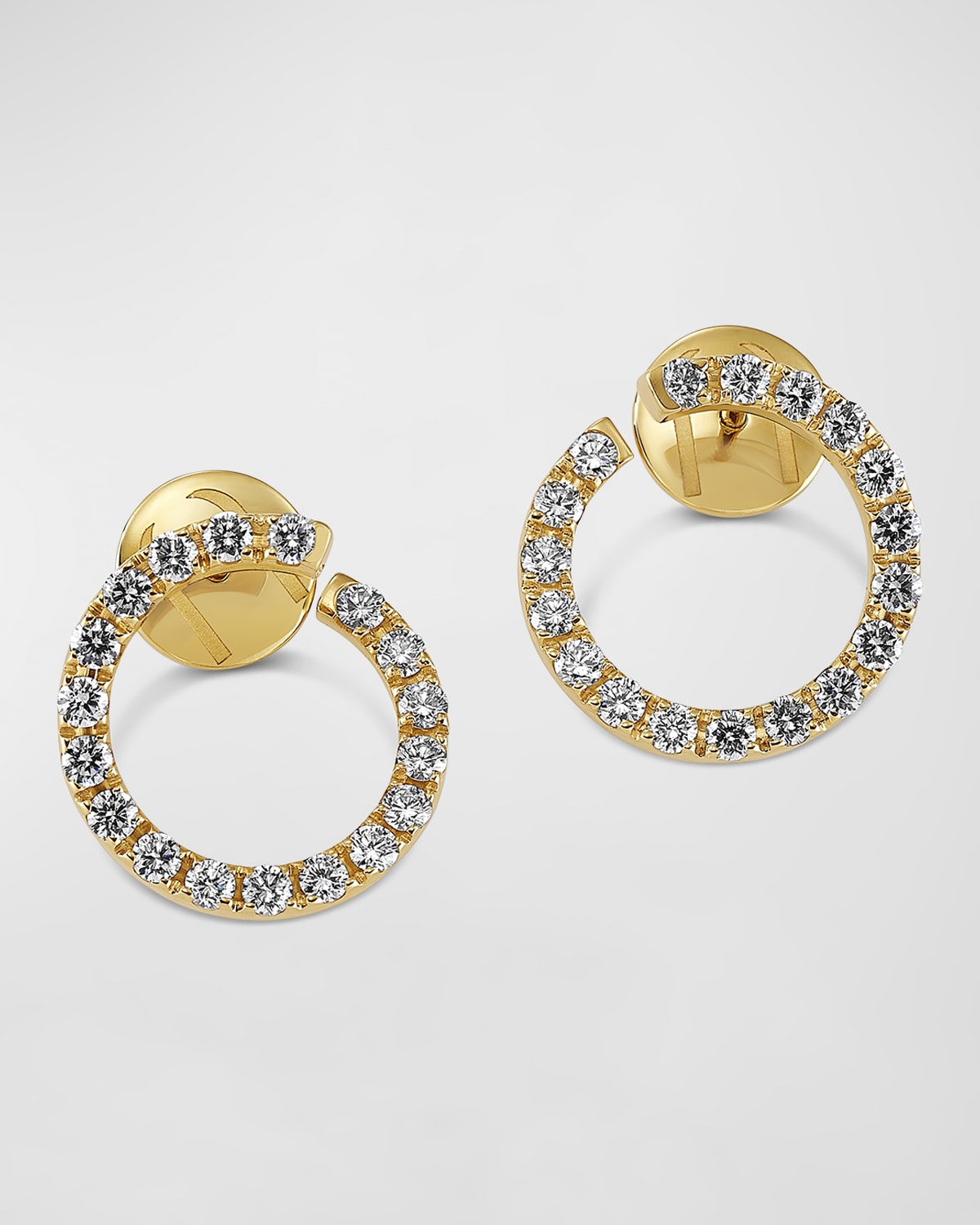 Miseno Sea Leaf 18K Yellow Gold Earrings with Diamonds