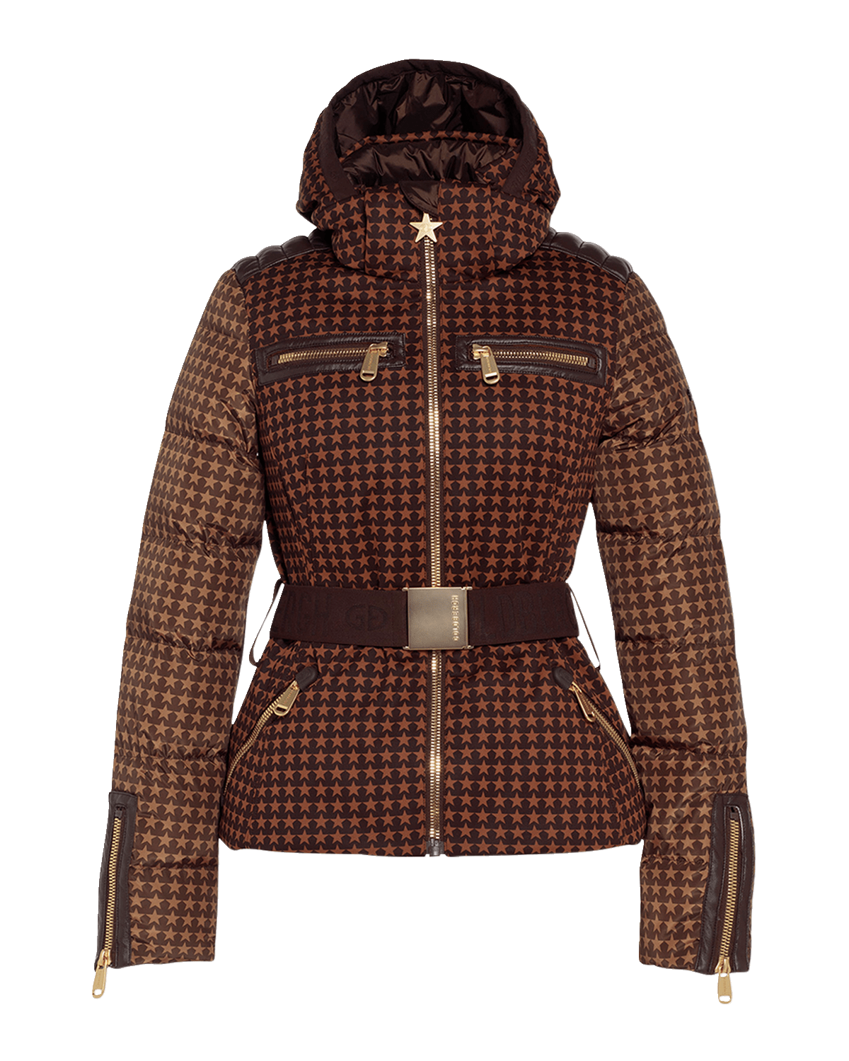 Goldbergh Galaxy Star Print Belted Ski Jacket