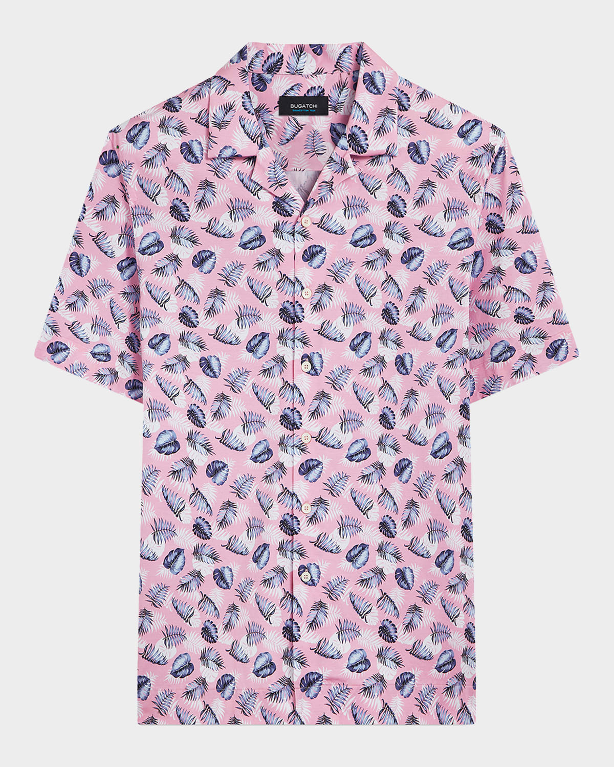 Bugatchi Men's OoohCotton Tech Leaf-Print Sport Shirt