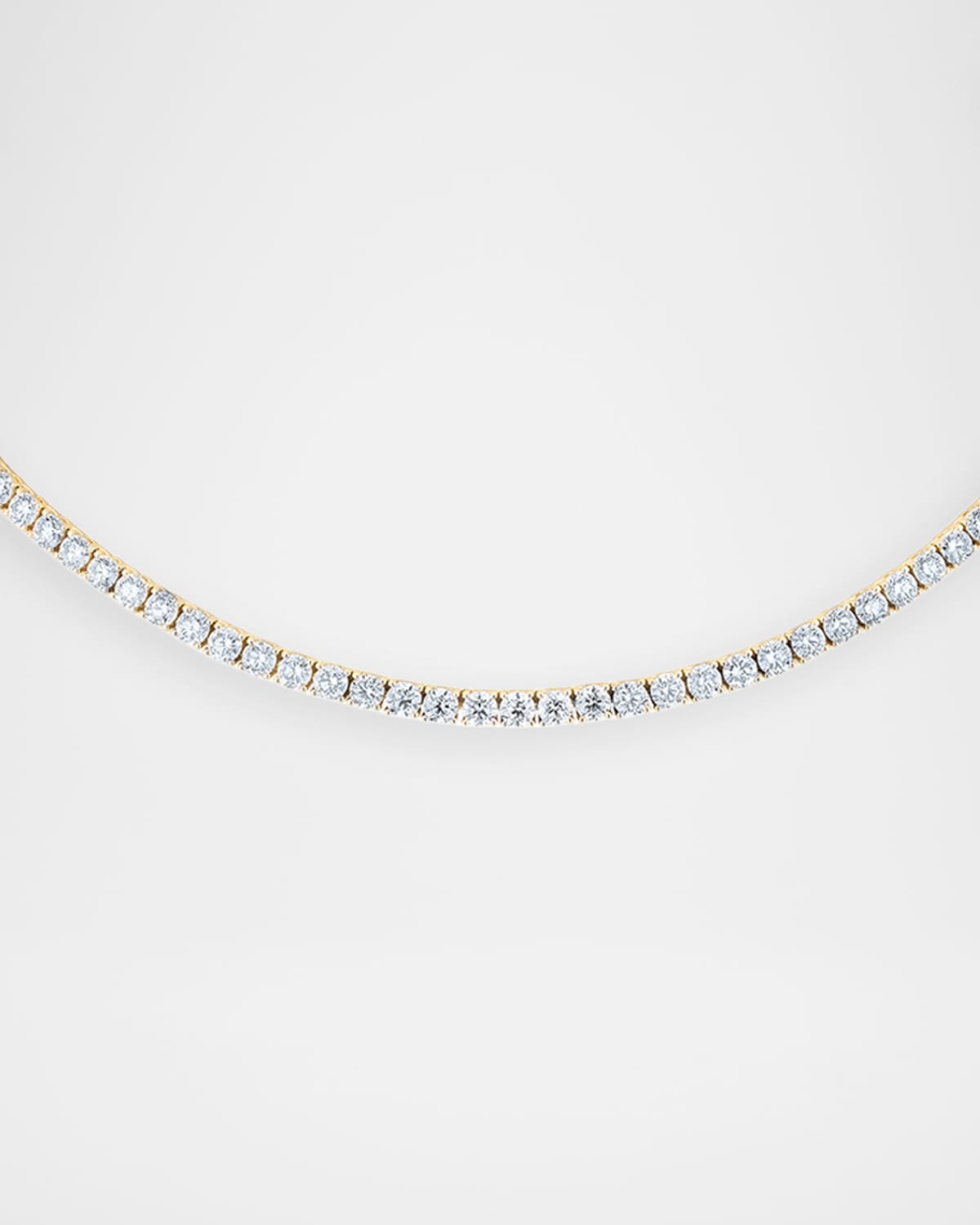 Neiman Marcus Diamonds 18K Yellow Gold 4 Prong Straight Line Diamond Necklace, 22.4tcw, 17"L