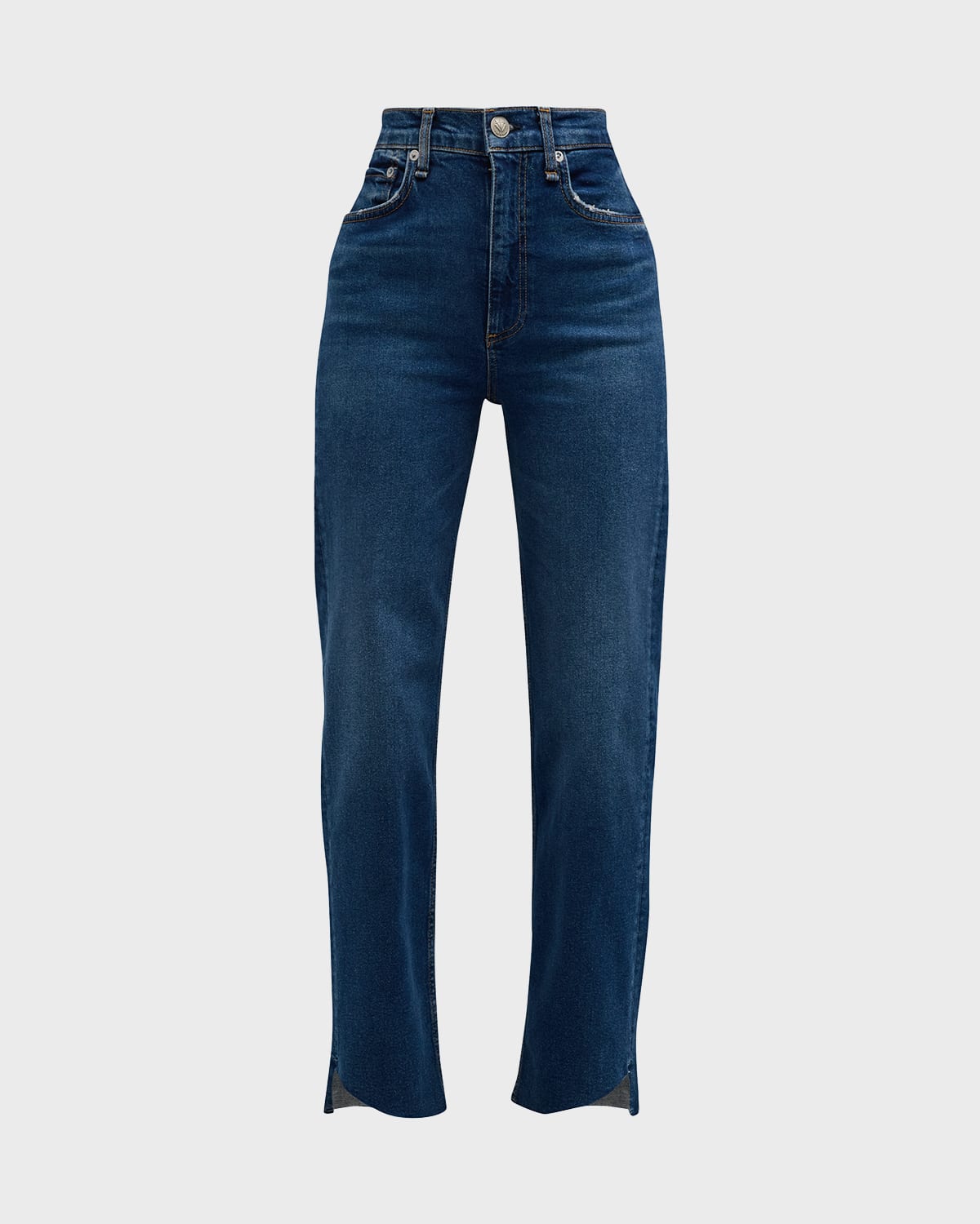 Rag & Bone Harlow Straight-Leg Step Hem Jeans